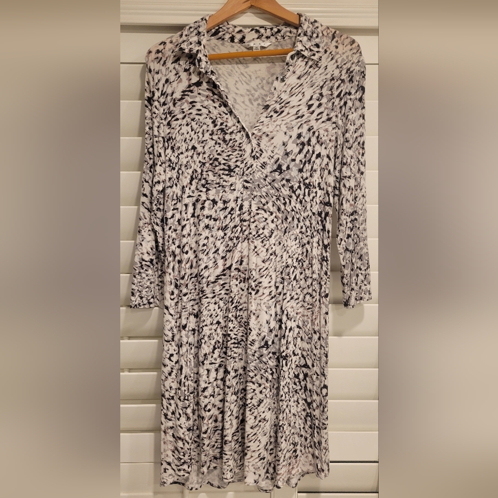 CAbi Monochrome Abstract Long Sleeve Top